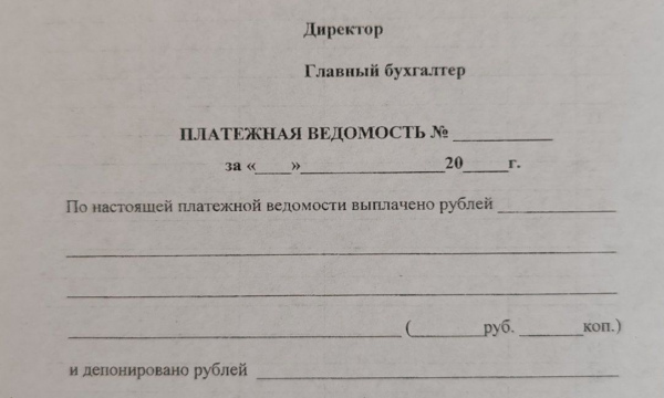 Платежная ведомость (А5)